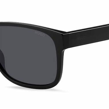 HUGO HG 1260/S 807-IR Men's Rectangular Sunglasses - Black Frame, Grey Lenses