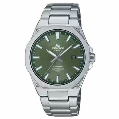 CASIO & VINTAGECasio Edifice EFR - S108D - 3AVUEF Men's Analog Watch - 44.8mm Green Dial, Stainless Steel BraceletWATCHESEcecile