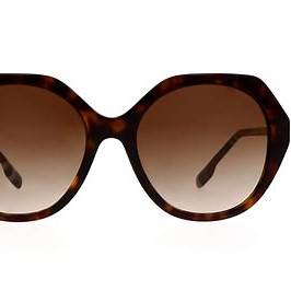 Lunettes de soleil Burberry Vanessa BE4375 4017/13 pour femme - monture havane foncé, verres dégradés marron