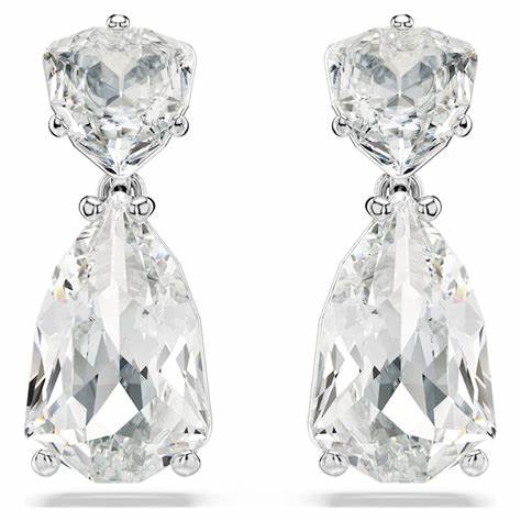 Swarovski 5661683 Pendants d'oreilles Mesmera - Taille mixte, cristaux blancs, plaqué rhodium