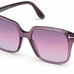 Lunettes de soleil Tom Ford FT0788 81Z pour femme - monture violette translucide brillante, verres miroirs violets dégradés