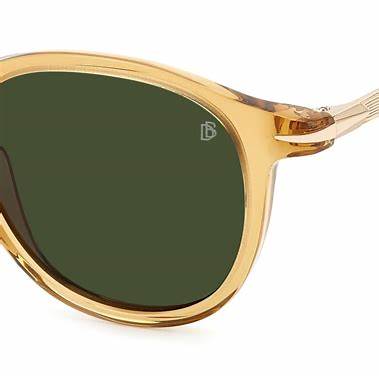 David Beckham DB 1114/S GYG-QT 49 Gafas de sol - Montura marrón habana amarillo, lentes verdes