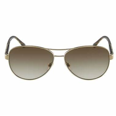 Burberry BE3080 1145/T5 Unisex Sunglasses - Gold Frame, Brown Gradient Polarized Lenses