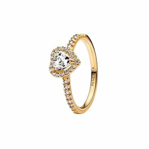 PANDORAPandora 168421C01 - 50 Elevated Heart Ring - 14k Gold - Plated, Size 50BIJOUXEcecile