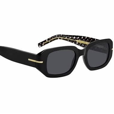 BOSSBOSS 1608/S 807 - IR Women's Rectangular Sunglasses - Black Frame, Grey LensesEYEWEAREcecile