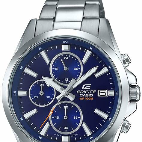 Casio Edifice EFV-560D-2AVUEF Reloj cronógrafo de acero inoxidable para hombre con esfera azul