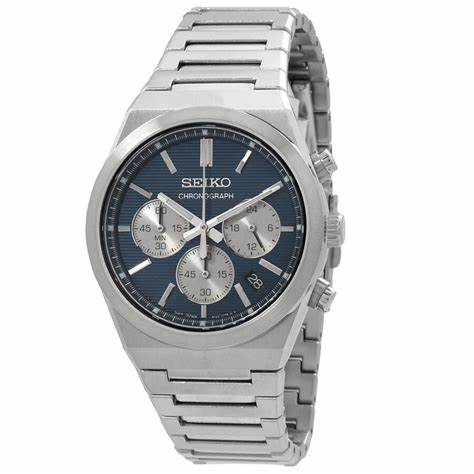 SEIKOSeiko SSB453P1 Men's Chronograph Watch, Blue Dial, Stainless Steel BraceletWATCHESEcecile