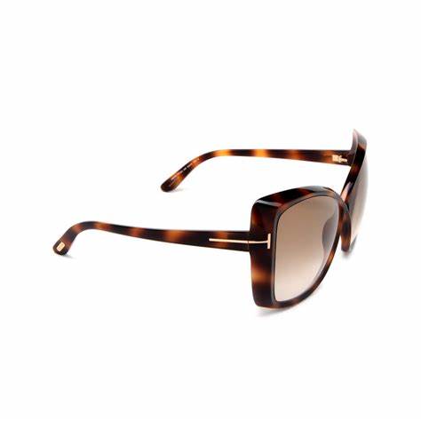 Lunettes de soleil Tom Ford FT0943 53F pour femme - monture havane blonde, verres dégradés marron