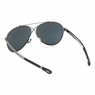Tom Ford FT0828 12V Gafas de sol para hombre - montura rutenio oscuro brillante, lentes azules