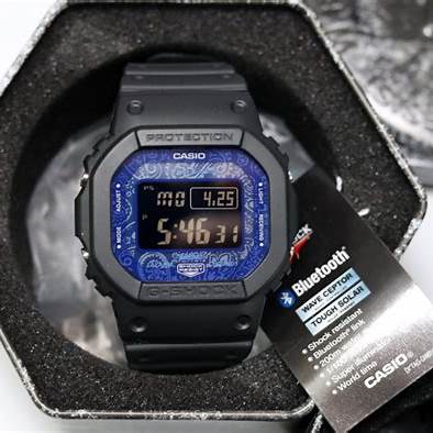 Casio G-SHOCK GW-B5600BP-1ER Orologio da uomo - Cinturino in resina nera, quadrante blu Paisley