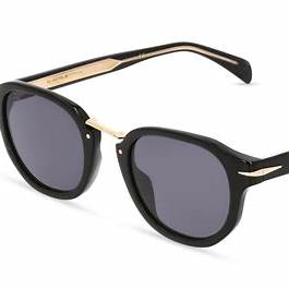 Lunettes de soleil David Beckham DB 1077/S 2M2-IR A 50 - monture or noir, verres gris