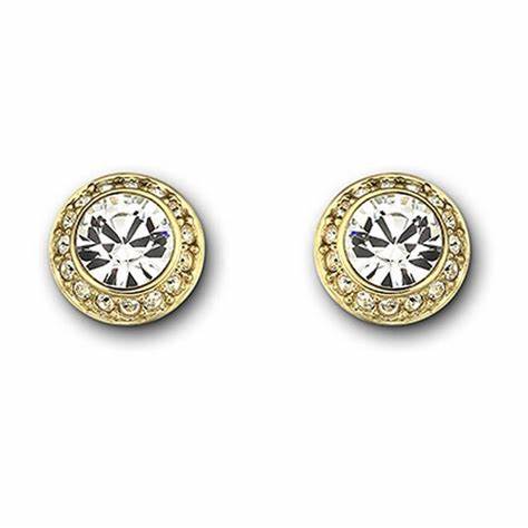 Swarovski 5505470 Pendientes Angelic - Cristales blancos, baño de oro