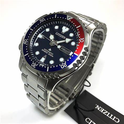 Citizen NY0086-83L Montre automatique Promaster Diver pour hommes, cadran bleu, bracelet en acier inoxydable