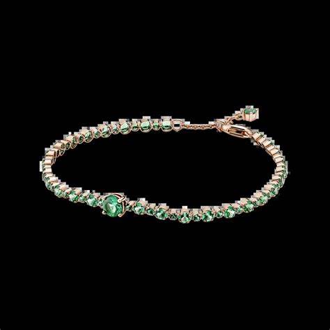 Pandora 580044C01-18 Bracelet Tennis Pavé étincelant - plaqué or rose 14k, 18cm