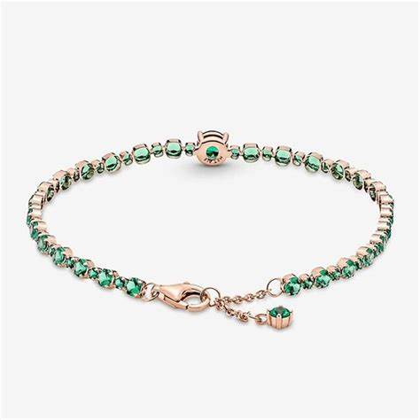 Pandora 580044C01-16 Sparkling Pavé Tennis Bracelet - 14k Rose Gold-Plated, 16cm