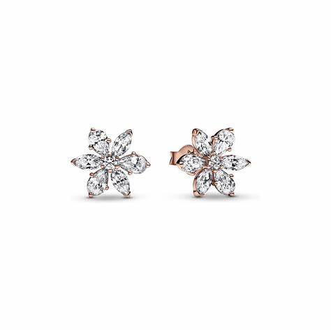 Pandora 282407C01 Sparkling Herbarium Cluster Stud Earrings - 14k Rose Gold-Plated
