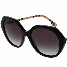 Lunettes de soleil Burberry Vanessa BE4375 3853/8G pour femme - monture noire, verres gris dégradés