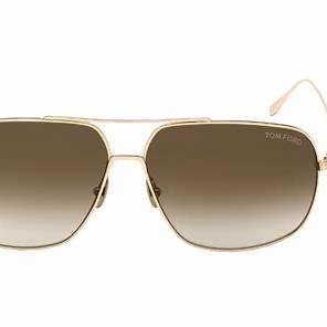 Tom Ford FT0746 28K Occhiali da sole da uomo - Montatura in oro rosa lucido, lenti Roviex sfumate