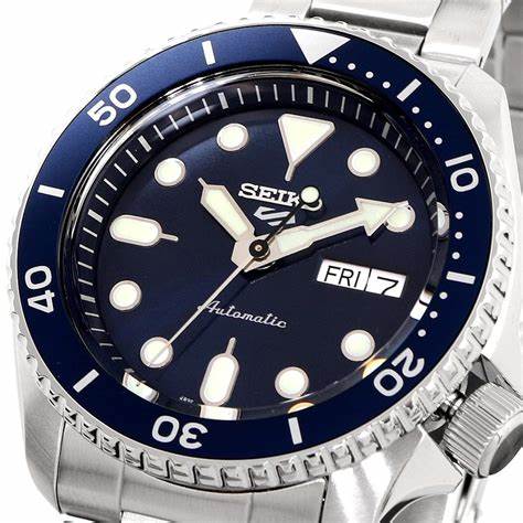 SEIKOSeiko 5 Sports SRPD51K1 Men's Automatic Watch – Blue Dial, Stainless Steel BraceletWATCHESEcecile