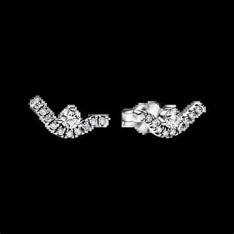 PANDORAPandora 292544C01 Sparkling Wave Stud Earrings - Sterling SilverBIJOUXEcecile