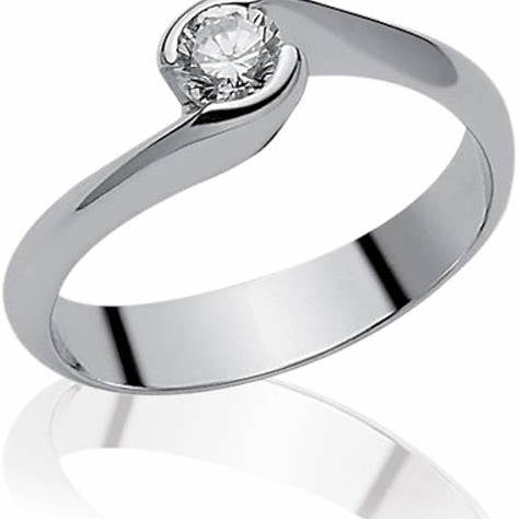 Miluna LID1338-D9 Anillo solitario de diamantes en oro blanco de 18 quilates para mujer