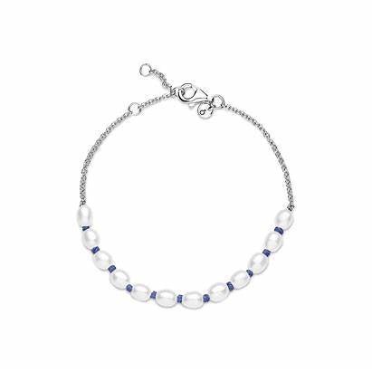 PANDORAPandora 591689C01 - 16 Freshwater Pearl Blue Cord Bracelet - Sterling Silver, 16 cmBIJOUXEcecile