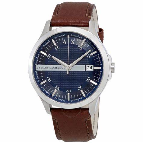 Armani Exchange AX2133 Men's Hampton Blue Dial Brown Leather Watch