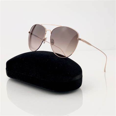 Lunettes de soleil Tom Ford FT0784 28F pour femme - monture or rose brillant, verres marron dégradés