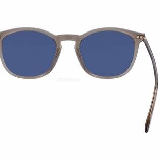 Calvin Klein CK22533S 058 52 Unisex runde Sonnenbrille - Oyster Rahmen, blaue Gläser