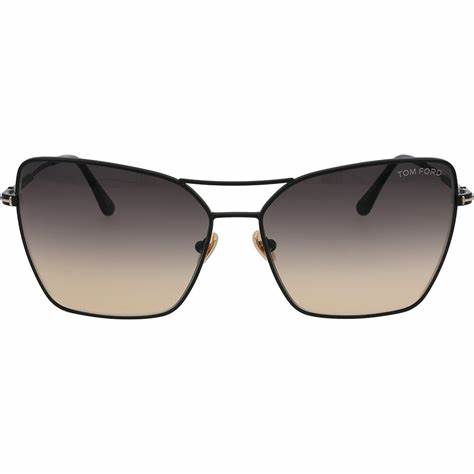 Lunettes de soleil Tom Ford FT0738 01B pour femme - monture noire brillante, verres fumés dégradés