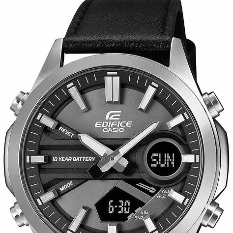 Casio Edifice EFV-C120L-8AEF Reloj analógico digital para hombre con correa de piel negra