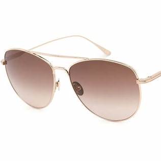 Lunettes de soleil Tom Ford FT0784 28F pour femme - monture or rose brillant, verres marron dégradés