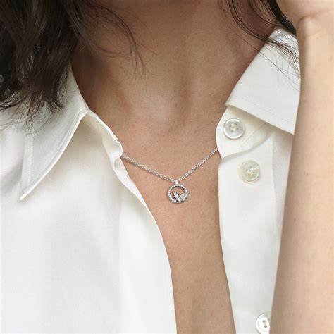 Pandora 392620C01-45 Sparkling Herbarium Círculo & Cluster Collar Colgante - Plata de Ley, 45cm