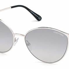 Lunettes de soleil Tom Ford FT0654 18C pour femme - monture en rhodium brillant, verres fumés miroirs