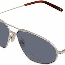 Tom Ford FT0771 16V Gafas de sol para hombre - montura paladio brillante, cristales azules