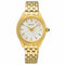 Seiko SUR538P1 Reloj de cuarzo para mujer, esfera blanca, brazalete de acero inoxidable dorado