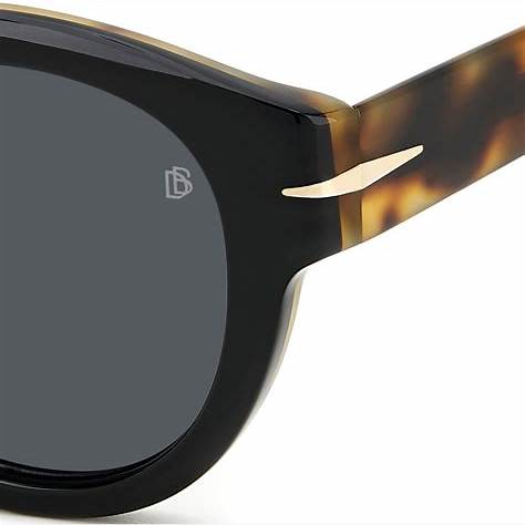 Occhiali da sole David Beckham Uomo DB 7110/S WR7/IR 49 - Montatura avana, lenti grigie