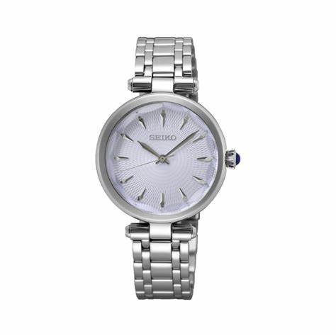 SEIKOSeiko SRZ553P1 Women's Quartz Watch, Silver Dial, Stainless Steel BraceletWATCHESEcecile