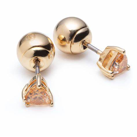 SWAROVSKISwarovski 5639116 Stilla Trilliant Cut Stud Earrings - Orange Crystals, Gold - Tone PlatedBIJOUXEcecile