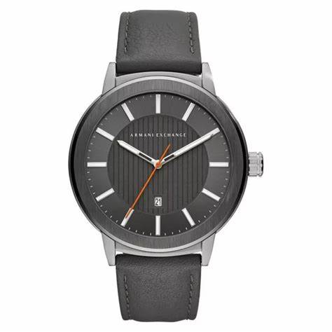 A|X ARMANI EXCHANGEArmani Exchange AX1462 Men's Watch - Grey Leather Strap, Grey DialWATCHESEcecile