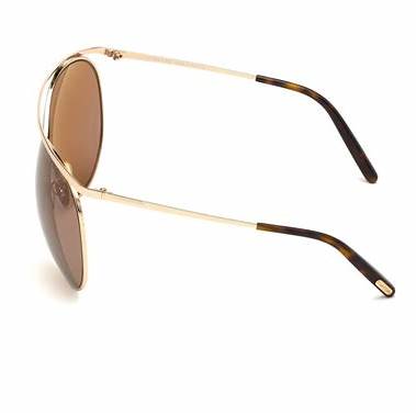 Lunettes de soleil Tom Ford FT0761 28Y pour femme - monture or rose brillant, verres violets