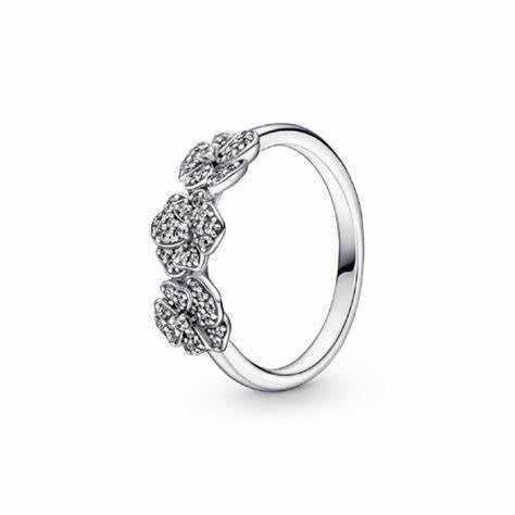 PANDORAPandora 190786C01 - 54 Triple Pansy Flower Ring - Sterling Silver, Size 54BIJOUXEcecile