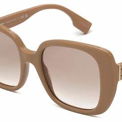 Lunettes de soleil Burberry Helena BE4371 3990/13 pour femme - monture beige, verres dégradés marron