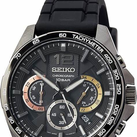 SEIKOSeiko SSB349P1 Men's Chronograph Watch, Black Dial, Black Silicone StrapWATCHESEcecile