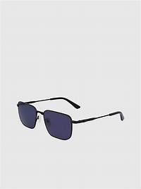 Calvin Klein CK23101S 001 55 Men's Square Sunglasses - Black Frame, Blue Lenses