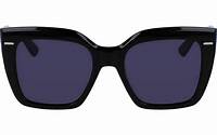 Calvin Klein CK23508S 001 S 54 Unisex Square Sunglasses - Black Frame, Blue Lenses