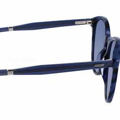 Calvin Klein CK23510S 430 D 52 Unisex Round Sunglasses - Blue Tortoise Frame, Dark Blue Lenses