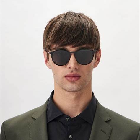 BOSSHUGO HG 1286/S OIT - IR Unisex Round Sunglasses - Black/Red Frame, Grey LensesEYEWEAREcecile