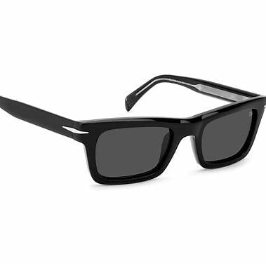 Occhiali da sole David Beckham Uomo DB 7091/S 807/IR 51 - Montatura in acetato nero, lenti grigie
