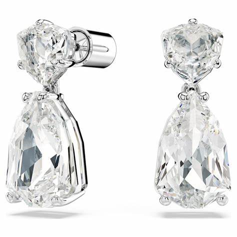 Swarovski 5661683 Pendants d'oreilles Mesmera - Taille mixte, cristaux blancs, plaqué rhodium